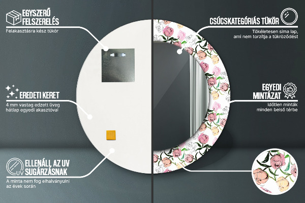 Kulaté dekorační zrcadlo na zeď Pivové pupeny