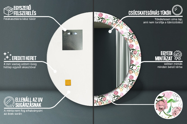 Kulaté dekorační zrcadlo na zeď Pivové pupeny