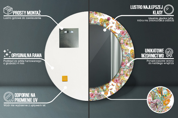 Kulaté dekorační zrcadlo na zeď Sen o zemi pohádek