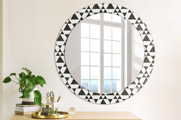 Kulaté dekorační zrcadlo na zeď Geometrické trojúhelníky
