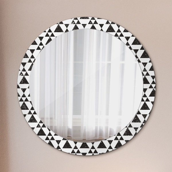 Kulaté dekorační zrcadlo na zeď Geometrické trojúhelníky