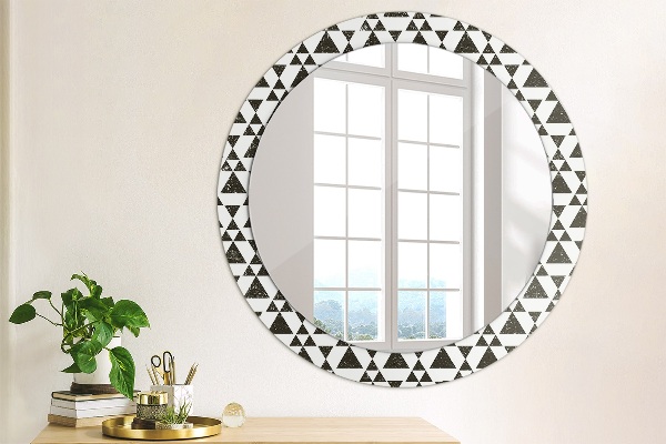 Kulaté dekorační zrcadlo na zeď Geometrické trojúhelníky