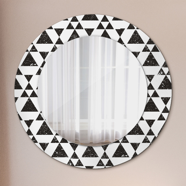 Kulaté dekorační zrcadlo na zeď Geometrické trojúhelníky