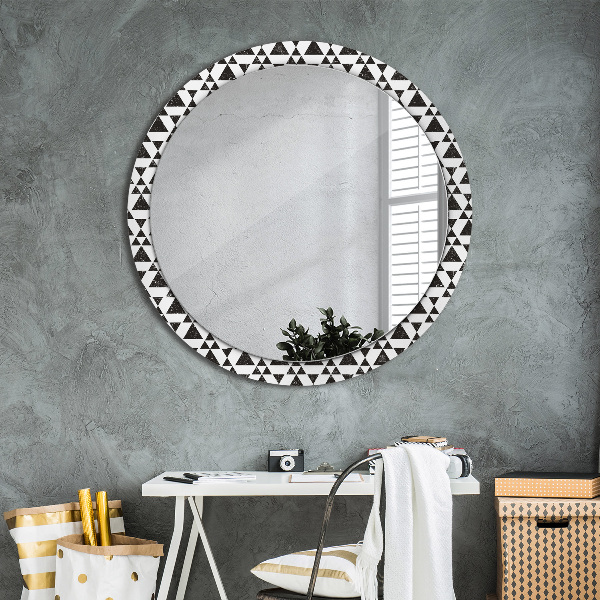 Kulaté dekorační zrcadlo na zeď Geometrické trojúhelníky