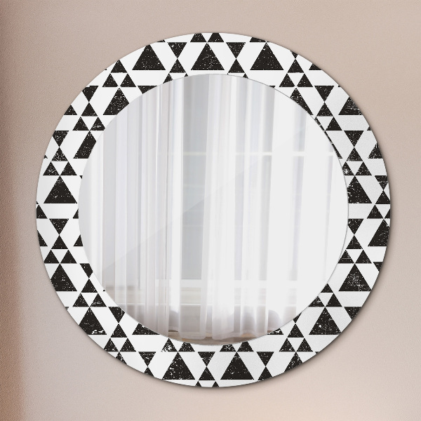 Kulaté dekorační zrcadlo na zeď Geometrické trojúhelníky