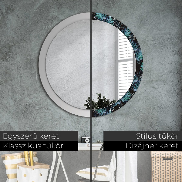 Kulaté zrcadlo s potiskem Exotické listy