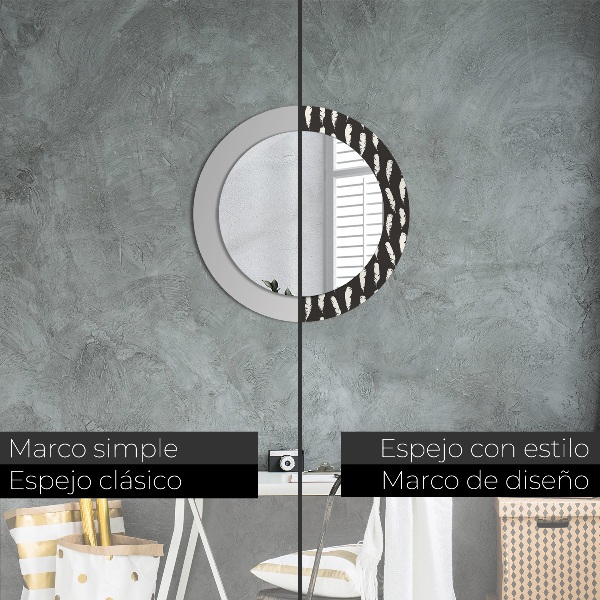 Kulaté dekorační zrcadlo Peří