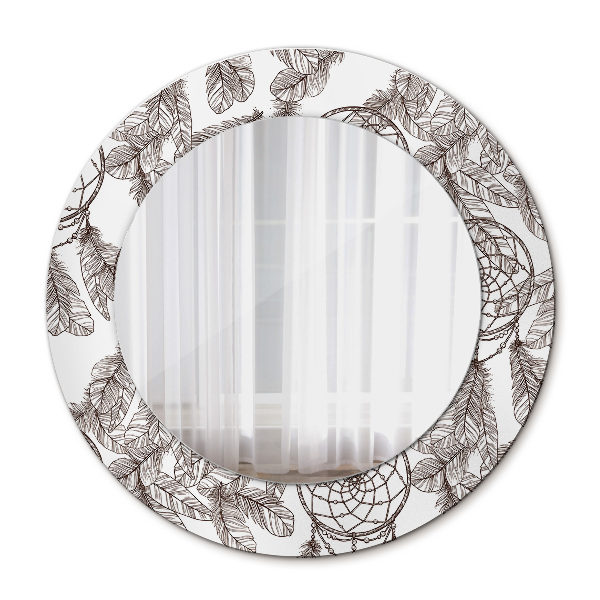 Kulaté dekorační zrcadlo Lapače snů