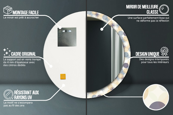 Kulaté dekorační zrcadlo Geometrická kola