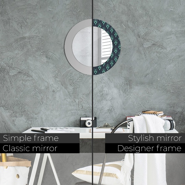 Kulaté dekorační zrcadlo Květinový vzor