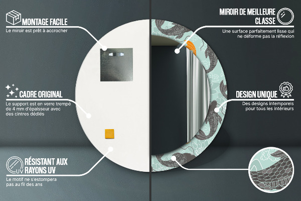 Kulaté zrcadlo s potiskem Čínský kapr