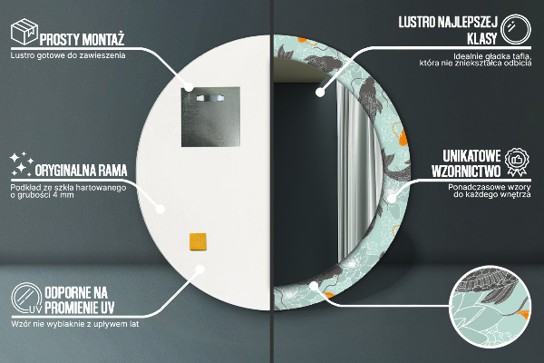 Kulaté zrcadlo s potiskem Čínský kapr