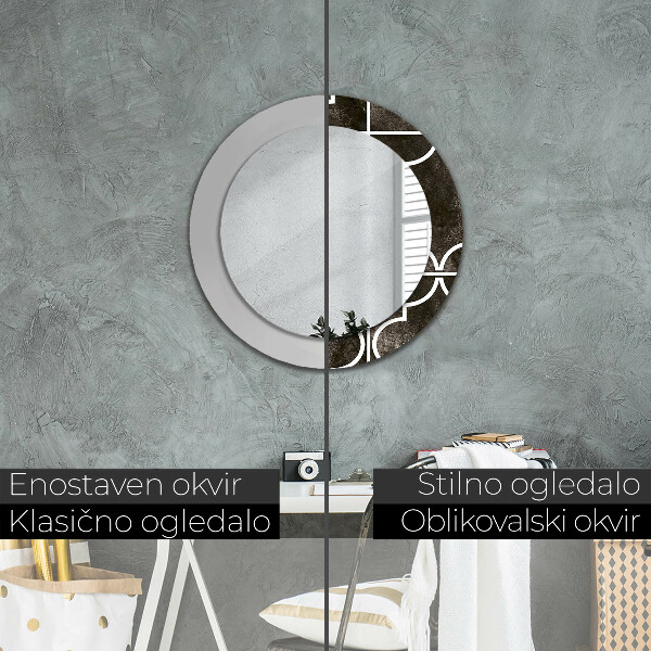 Kulaté zrcadlo s potiskem Starožitné dlaždice