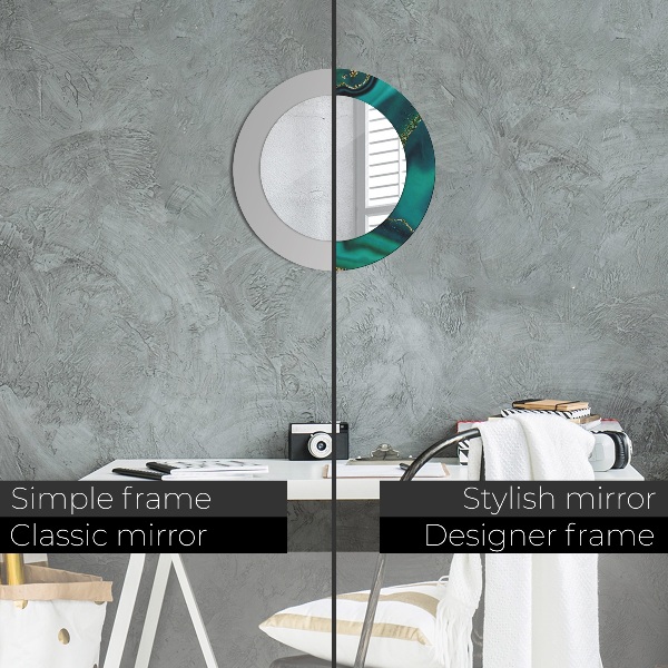 Kulaté dekorační zrcadlo na zeď Emerald Marble