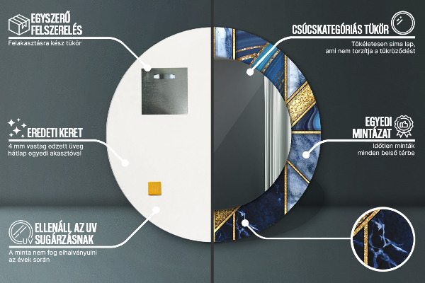 Kulaté dekorační zrcadlo Moderní mramor