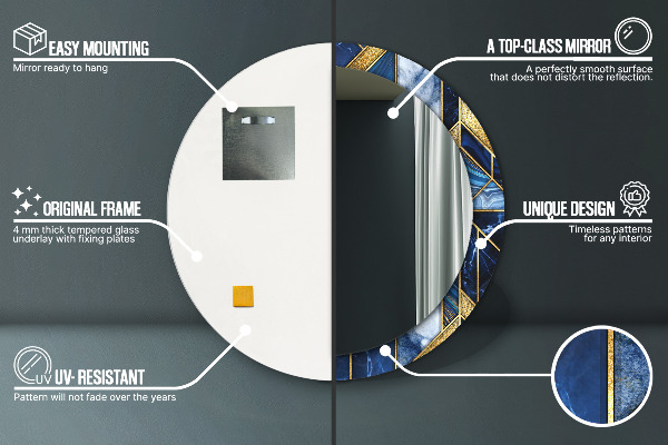 Kulaté dekorační zrcadlo Moderní mramor