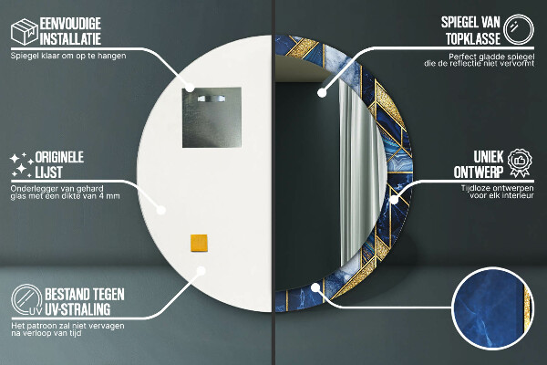 Kulaté dekorační zrcadlo Moderní mramor