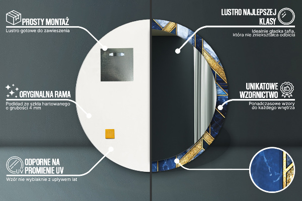 Kulaté dekorační zrcadlo Moderní mramor