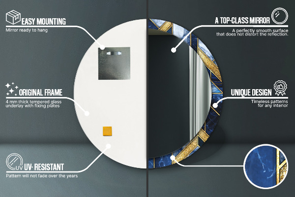 Kulaté dekorační zrcadlo Moderní mramor