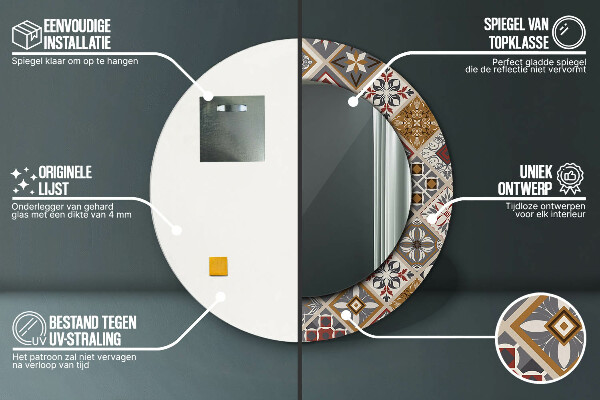 Kulaté zrcadlo rám s potiskem Turecký vzor