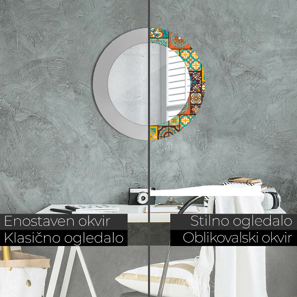 Kulaté dekorační zrcadlo na zeď Arabský vzor