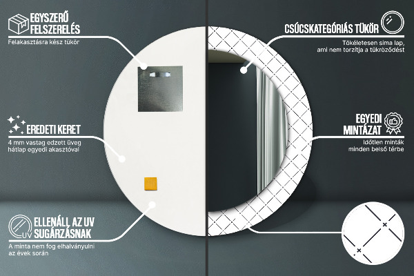 Kulaté dekorační zrcadlo na zeď Příčné čáry