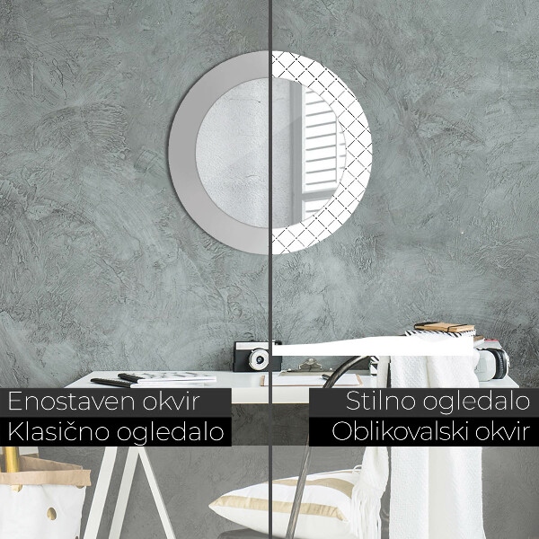 Kulaté dekorační zrcadlo na zeď Příčné čáry