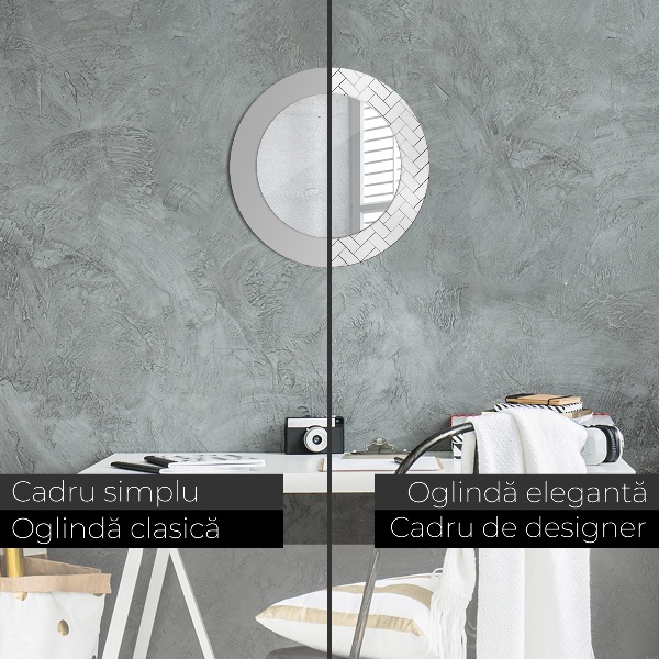 Kulaté dekorační zrcadlo na zeď Rybí kost