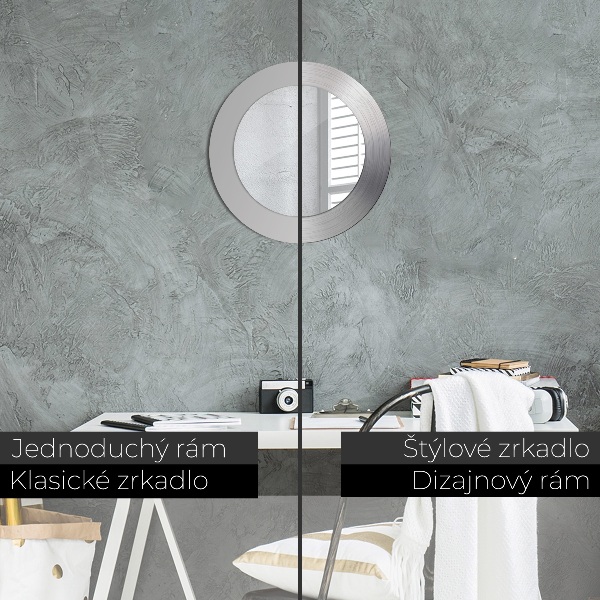 Kulaté dekorační zrcadlo na zeď Lesklá ocel