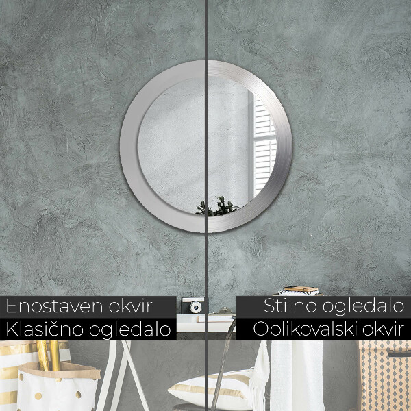 Kulaté dekorační zrcadlo na zeď Lesklá ocel