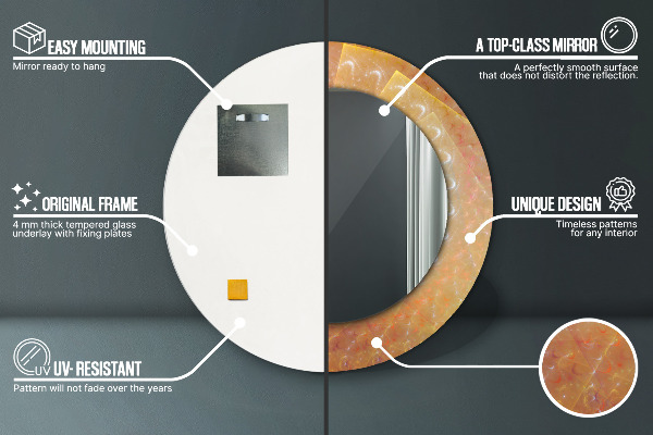 Kulaté zrcadlo s potiskem Spirálová abstrakce