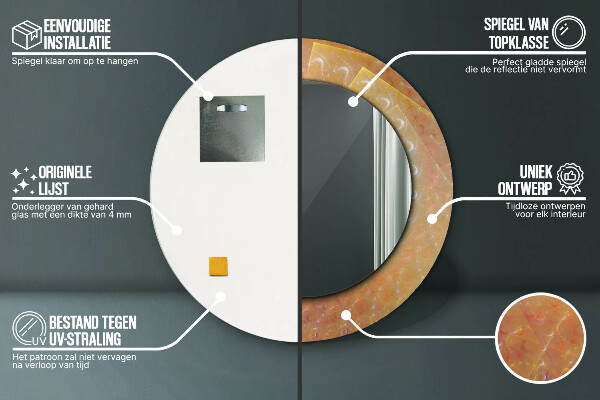 Kulaté zrcadlo s potiskem Spirálová abstrakce
