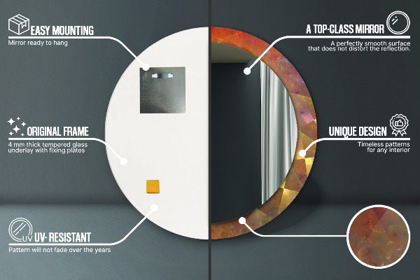 Kulaté zrcadlo s potiskem Spirálová abstrakce