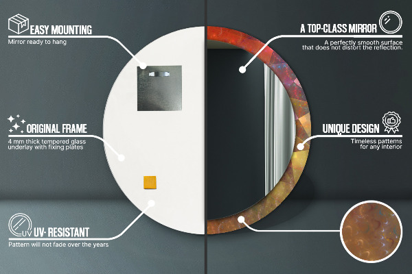 Kulaté zrcadlo s potiskem Spirálová abstrakce