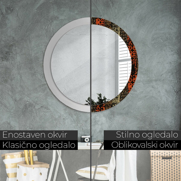 Kulaté zrcadlo s potiskem Grunge Abstract vzorec
