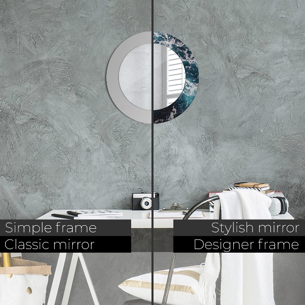 Kulaté zrcadlo s potiskem Turbulentní moře