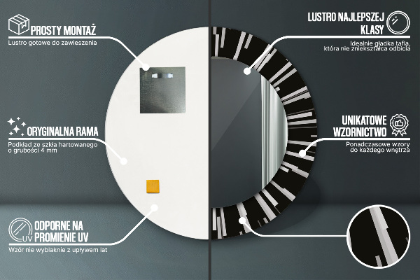 Kulaté zrcadlo s potiskem Radiální složení