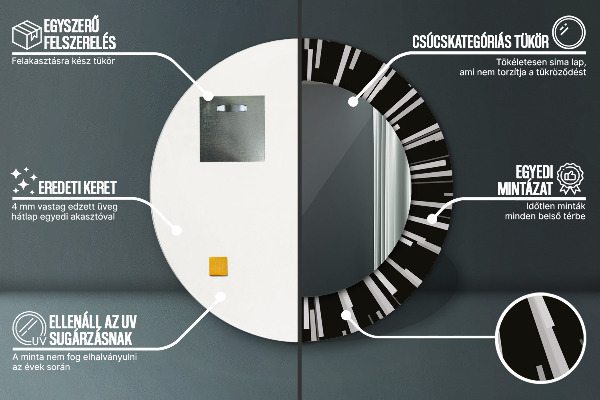 Kulaté zrcadlo s potiskem Radiální složení