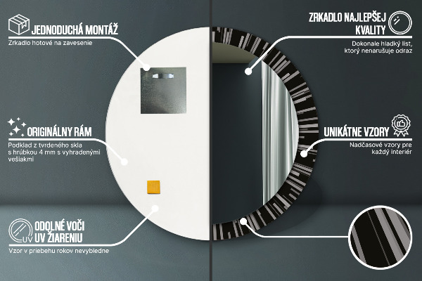 Kulaté zrcadlo s potiskem Radiální složení