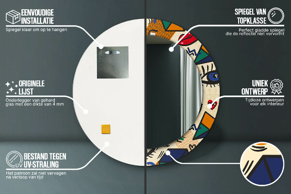 Kulaté dekorační zrcadlo Popový umělecký styl