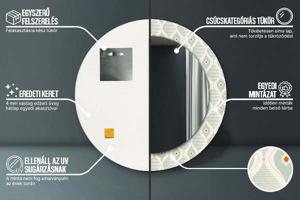 Kulaté dekorační zrcadlo na zeď Lehký vintage vzor