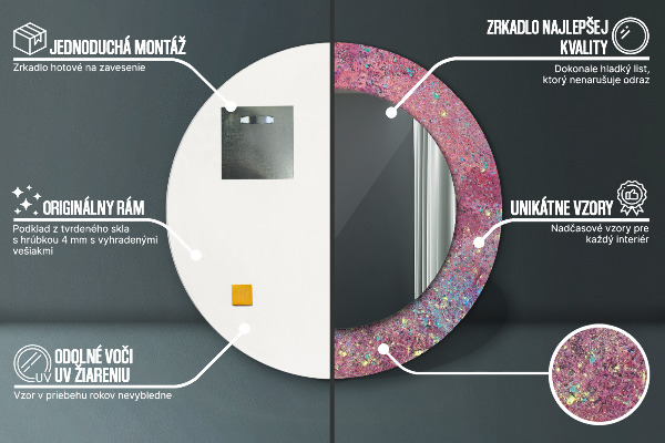 Kulaté dekorační zrcadlo Festival barev