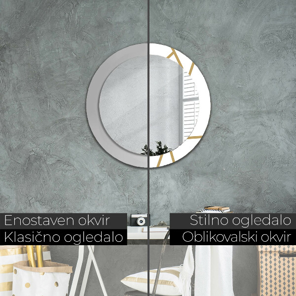 Kulaté zrcadlo rám s potiskem Lineární složení