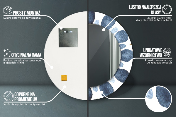Kulaté zrcadlo rám s potiskem Měsíční mandala