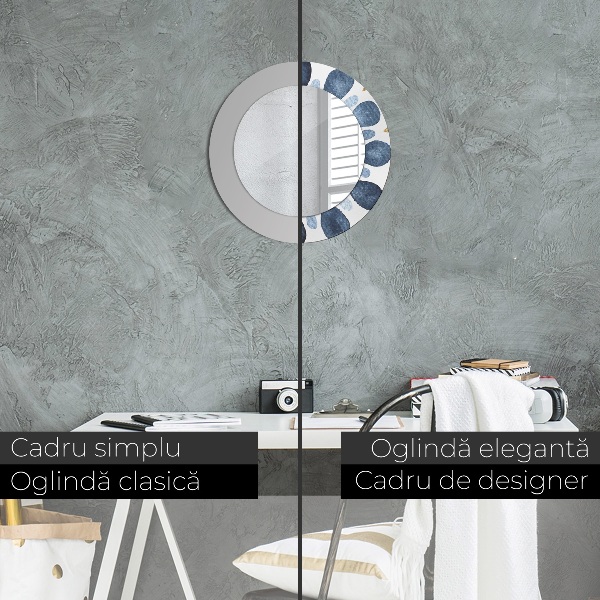 Kulaté zrcadlo rám s potiskem Měsíční mandala