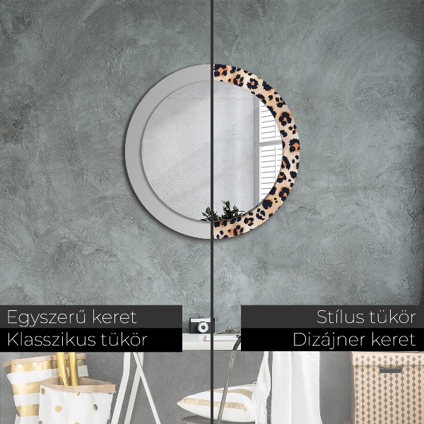 Kulaté zrcadlo rám s potiskem Divoký vzorec