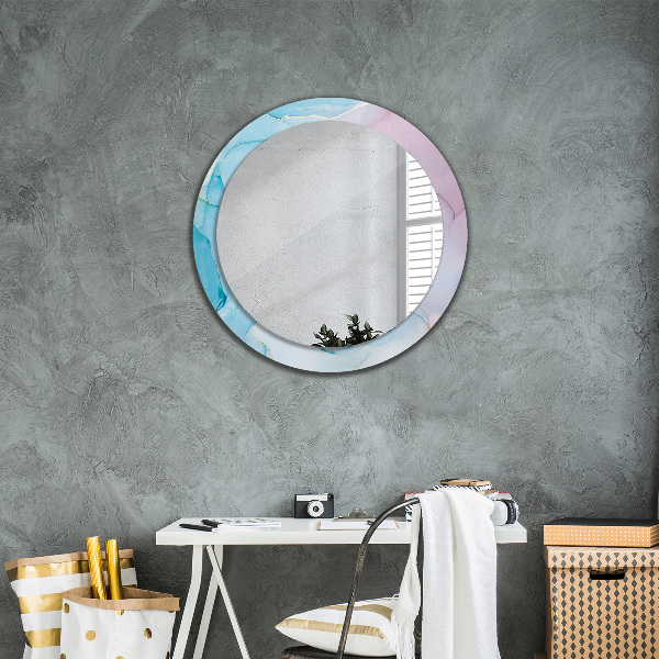 Kulaté zrcadlo rám s potiskem Moderní mramorová textura