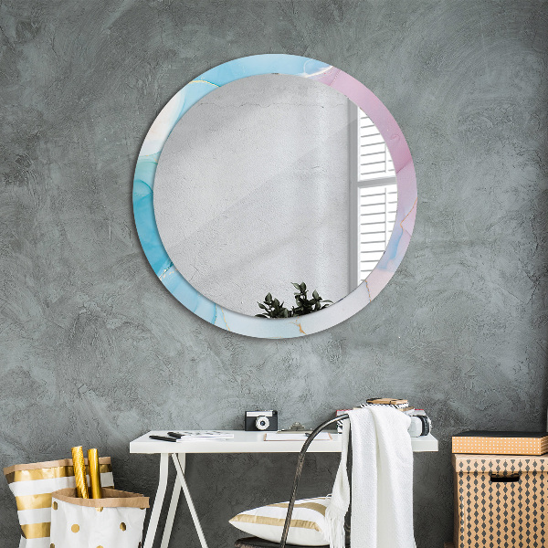 Kulaté zrcadlo rám s potiskem Moderní mramorová textura