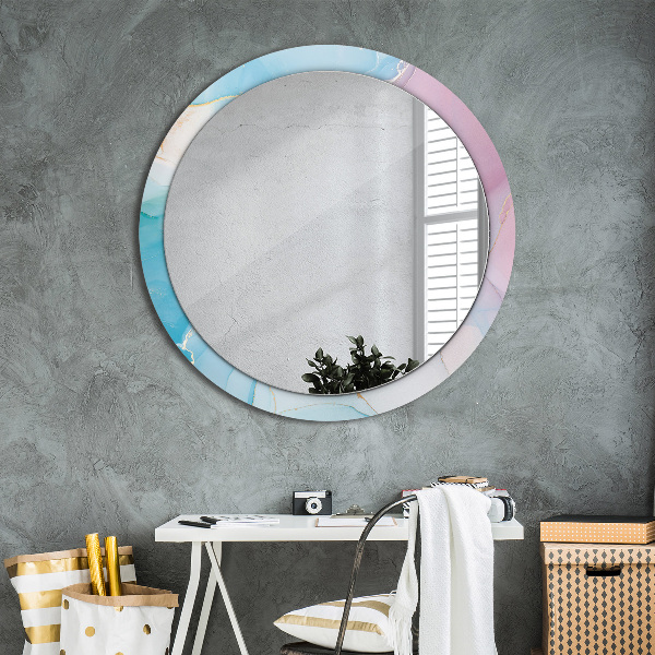 Kulaté zrcadlo rám s potiskem Moderní mramorová textura