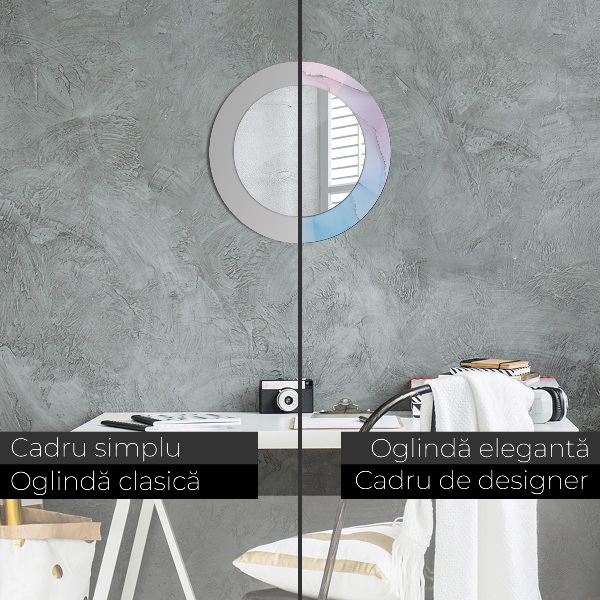 Kulaté zrcadlo rám s potiskem Moderní mramorová textura
